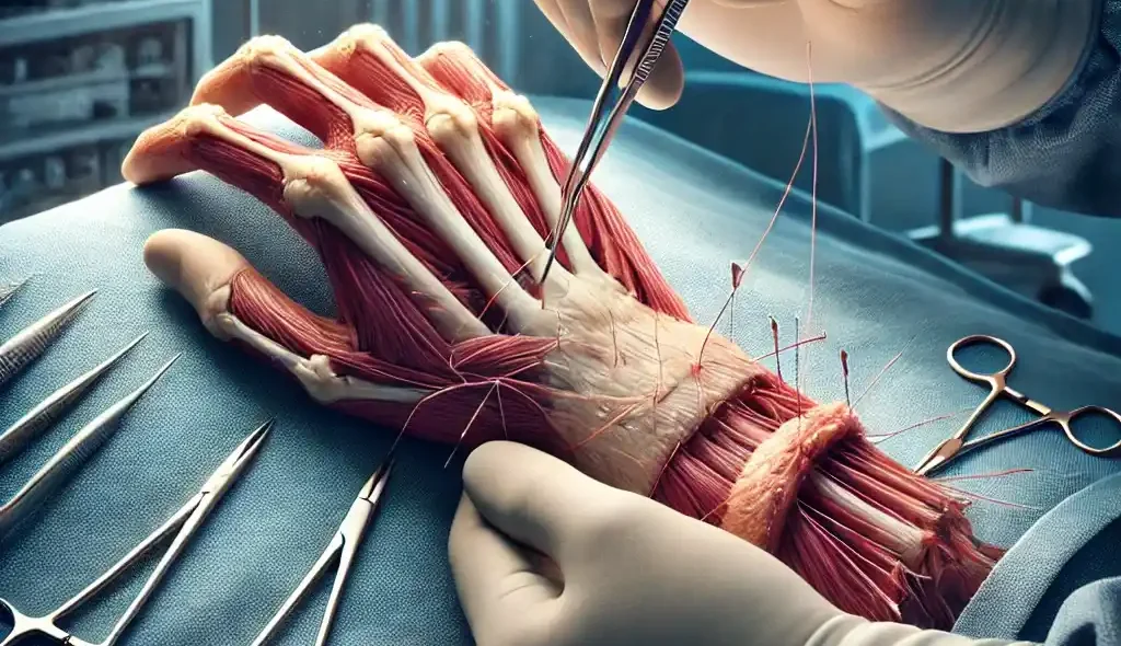 جراحی تاندون دست در اتاق عمل