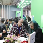 غرفه نمایشگاهی شرکت فرآورده بافت ایرانیان با نمایش محصولات بازسازی بافت.